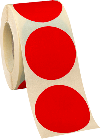 NEB20R - rotolo da 500 bollini adesivi diametro mm 20 colore ROSSO