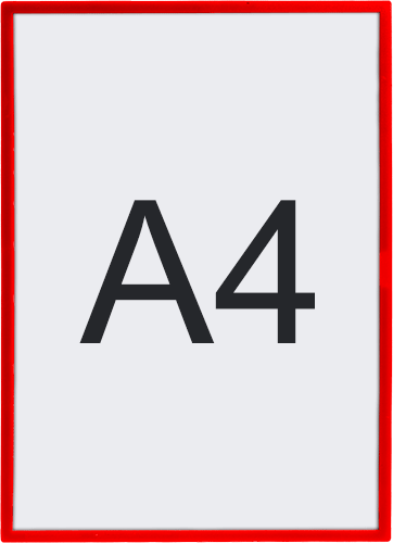 SMCA488R - cornice murale adesiva formato A4 perimetro rigido in PVC col.ROSSO