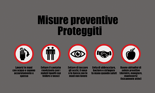 TPJ3510 - Tappeto "Misure preventive" colore grigio e scritte nere