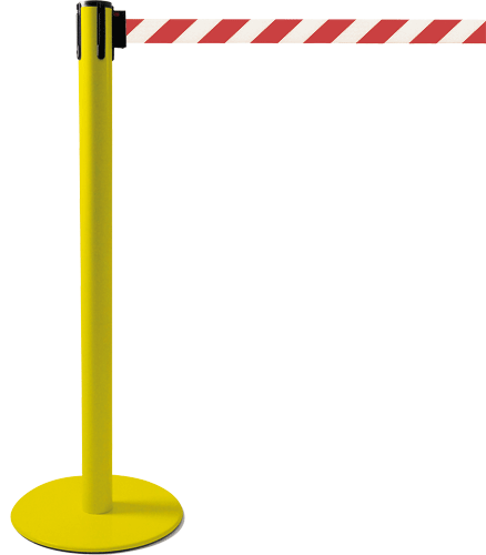 TSP204RW - colonnina SAFE IN modello PLUS colore giallo con nastro BIANCO/ROSSO