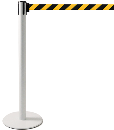TSP205NY - colonnina SAFE IN modello PLUS colore bianco con nastro GIALLO/NERO