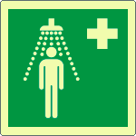 [EL15102WS] EL15102WS - Etichetta emergenza doccia di emergenza solo simbolo EN ISO 7010 lumin