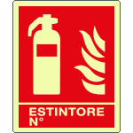 [EL20150KP] EL20150KP - Cartello luminescente estintore N. EN ISO 7010