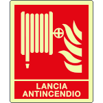 [EL20157XP] EL20157XP - Cartello luminescente lancia antincendio EN ISO 7010