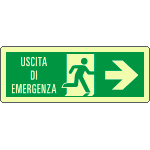 [EL720102WA] EL720102WA - Cartello luminescente uscita di emergenza destra EN ISO 7010