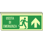 [EL720103SWP] EL720103SWP - Cartello luminescente uscita di emerg.avanti SOSPESA EN ISO 7010