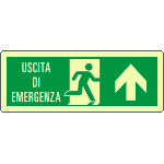 [EL720103XP] EL720103XP - Cartello lumin. DIN uscita di emergenza freccia avanti EN ISO 7010