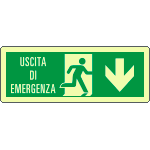 [EL720104KP] EL720104KP - Cartello fotoluminescente uscita emergenza basso EN ISO 7010