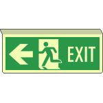 [EL720201SWA] EL720201SWA - Cartello fotoluminescente uscita emergenza sinistra EXIT sospesa