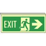 [EL720202SWP] EL720202SWP - cartello sospeso luminesc.uscita emergenza dx con exit EN ISO 7010