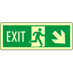 [EL720208WA] EL720208WA - Cartello fotoluminescente uscita emer.EXIT freccia indietro EN ISO7010