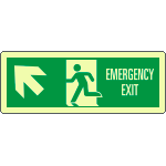 [EL720305KP] EL720305KP - Cartello luminescente DIN Em.Exit freccia alto sx EN ISO 7010