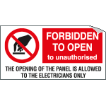 [EYE91540A] EYE91540A - Sheet n. 1  label FORBIDDEN TO OPEN EN ISO 7010