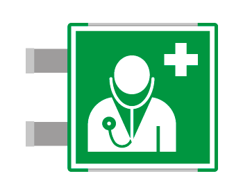 [SEME15118BAC] SEME15118BAC - segnal. all.Metal prof.VERDE bifacciale Presidio Medico EN ISO 7010