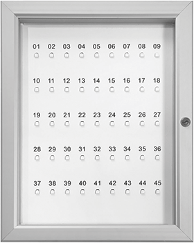 [SWB045A] SWB045A - Bacheca portachiavi 45 posti 350x500 mm apertura a libro con serratura