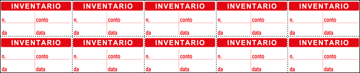 [U9755] U9755 - Foglio n.10 etichetta adesiva 40x20 mm INVENTARIO
