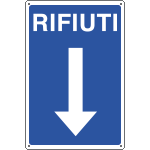 [3146] 3146 - Cartello informazione RIFIUTI freccia in basso