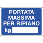 [4825] 4825 - cartello informazione "PORTATA MASSIMA PER RIPIANO"