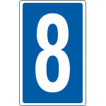 [8908] 8908 - Cartello numero 8 per contrassegnare