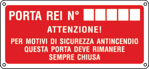 [16111WS] 16111WS - Etichetta adesiva antincendio porta rei n. attenzione
