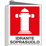 [20170BIY] 20170BIY - cartello bifacciale simbolo idrante soprasuolo