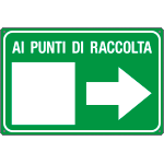 [5658J] 5658J - Cartello alluminio Ai punti di raccolta destra