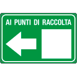 [5659J] 5659J - Cartello alluminio Ai punti di raccolta sinistra