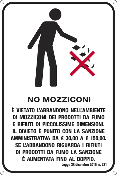 [5697Y] 5697Y - Cartello vietato l'abbandono di mozziconi nell'ambiente.....