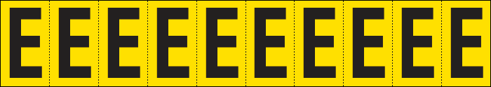 [904E] 904E - Foglio n.10 etichette adesive G/N lettera E