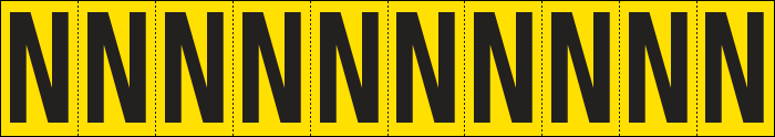 [904N] 904N - Foglio n.10 etichette adesive G/N lettera N