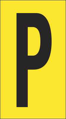 [907P] 907P - Foglio n.1 etichette adesive G/N lettera P
