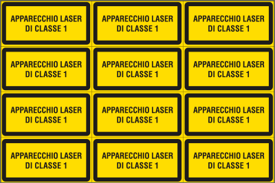 [91660C] 91660C - Foglio n.12 etichette adesive apparecchio laser