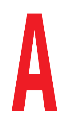 [917A] 917A - Foglio n.1 etichette adesive B/R lettera A
