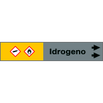 [99A113NAD] 99A113NAD - foglio da 5 etichette fondo grigio"IDROGENO" freccia destra