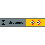 [99A113NAS] 99A113NAS - foglio da 5 etichette fondo grigio"IDROGENO" freccia sinistra