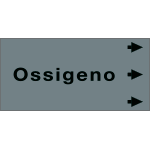 [99A380NED] 99A380NED - etichetta fondo grigio "OSSIGENO" destra
