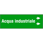 [99B220NBD] 99B220NBD - foglio da 5 etichette fondo verde" ACQUA INDUSTRIALE " freccia dx
