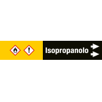 [99C380NAD] 99C380NAD - foglio da 5 etichette fondo nero "ISOPROPANOLO" freccia dx