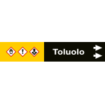 [99C520NAD] 99C520NAD - foglio da 5 etichette fondo nero "TOLUOLO" freccia destra