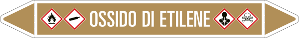 [99C680B] 99C680B - foglio da 5 etichette autoadesive con frecce+simboli OSSIDO DI ETILENE