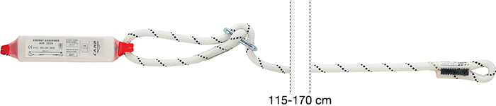[ANC5130101] ANC5130101 - cordino con assorbitore di energia regolabile senza mosch. 115/170 cm.