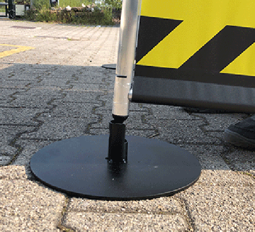 [BARS802] BARS802 - base tonda singola opzionale per transenne in alluminio Safein