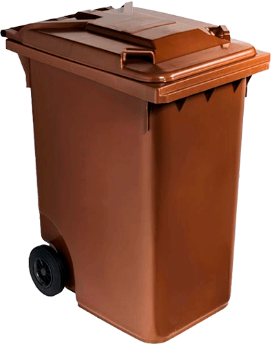 [BIC0360M] BIC0360M - Cassonetto mobile portarifiuti da litri 360 MARRON