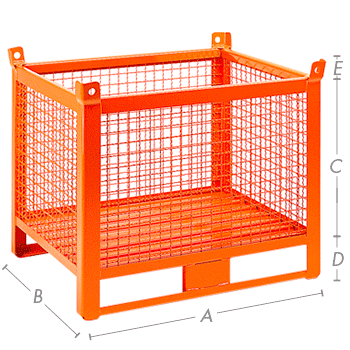[CPLS41A] CPLS41A - Contenitore in rete con slitta portata 1000kg