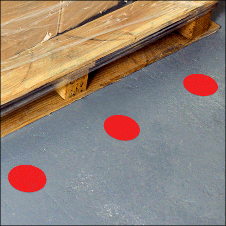 [DMD05R] DMD05R - confezione 20 dischi adesivi SAFE IN in PVC diametro 50 mm col.ROSSO
