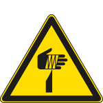 [E1146W] E1146W - Cartello pericolo oggetto affilato solo simbolo EN ISO 7010