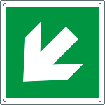 [E15105Z] E15105Z - Cartello emergenza freccia diagonale solo simbolo EN ISO 7010