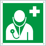 [E15118W] E15118W - Cartello emergenza dottore solo simbolo EN ISO 7010