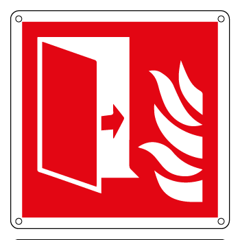 [E151390WS] E151390WS - Etichetta PORTA TAGLIAFUOCO A CHIUSURA  AUTOMATICA EN ISO 7010