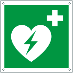 [E15156X] E15156X - Cartello defibrillatore di emergenza solo simbolo EN ISO 7010